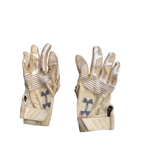 Vist Large View of Product Image Which is Used Under Armour BB/SB Batting Gloves White SM