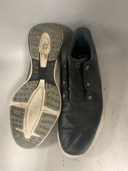 Vist Large View of Product Image Which is Used Foot Joy FUEL SPIKELESS Mens Golf Shoes Black Senior 11.5