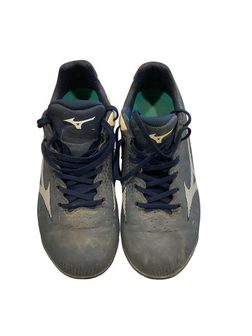 Vist Large View of Product Image Which is Used Mizuno NAVY AND WHITE CLEATS BB/SB Cleats Navy Blue Senior 5.5