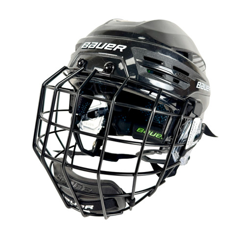 Vist Large View of Product Image Which is Used Bauer RE-AKT 85 Hockey Helmet Cage Combo Black SM