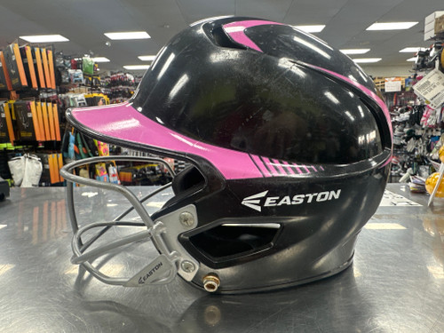 Vist Large View of Product Image Which is Used Easton Z5 W/ FACEMASK Batting Helmet Black/Pink JR