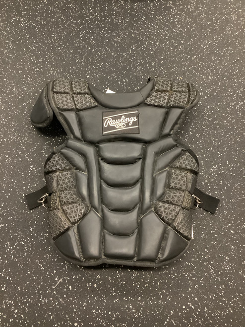 Vist Large View of Product Image Which is Used Rawlings MACH Catchers Chest Protector Black Adult