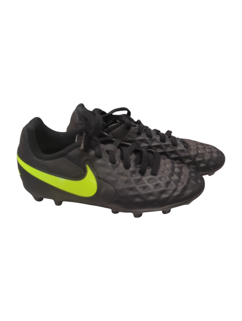 Vist Large View of Product Image Which is Used Nike Soccer Cleats Black And Neon Green Youth 12.0