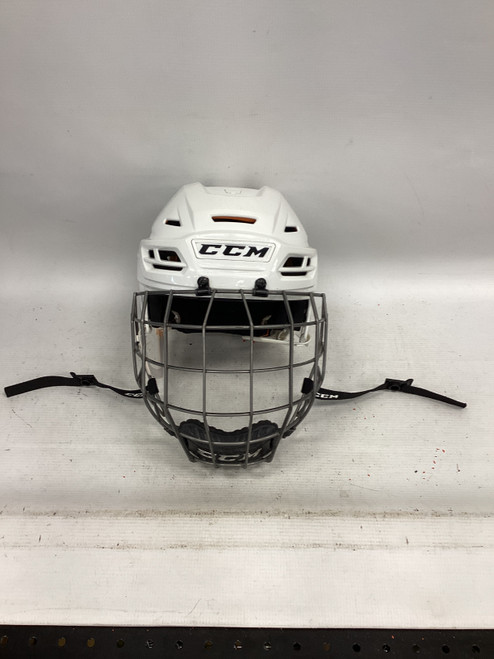 Vist Large View of Product Image Which is Used CCM TACKS 710 Helmet Cage Combo White MD