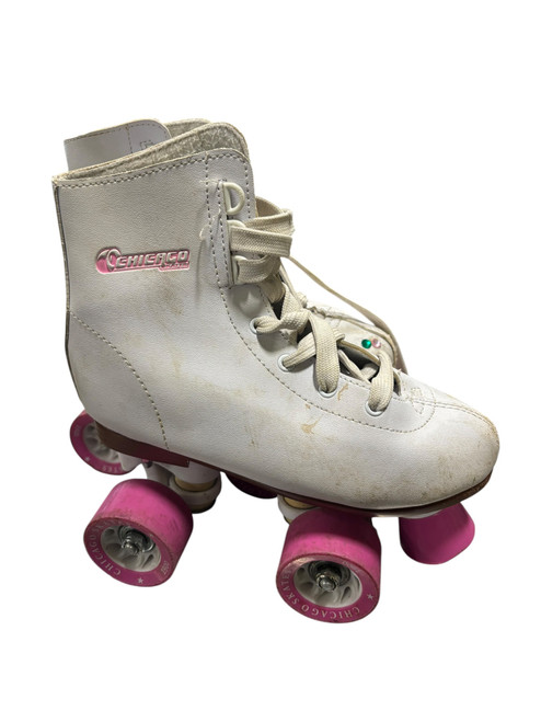 Vist Large View of Product Image Which is Used Chicago Junior Roller Quad Skates White Junior 04