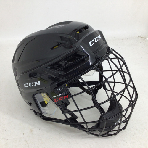 Vist Large View of Product Image Which is Used CCM FM580 SR LG CAGE COMBO HELMET Helmet Cage Combo Black LG