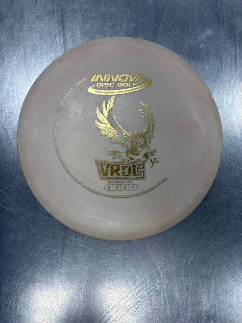 Vist Large View of Product Image Which is Used Innova DX VROC Disc Golf Mid Range White