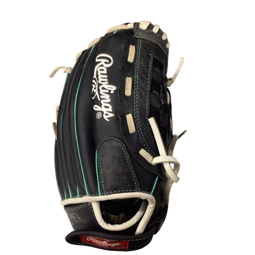 Vist Large View of Product Image Which is Used Rawlings FASTPITCH SOFTBALL BB/SB Glove RH Throw Black 11 1/2"