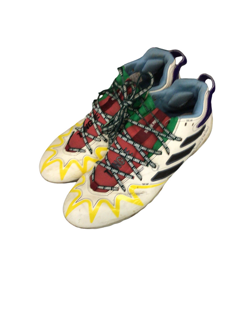 Vist Large View of Product Image Which is Used Adidas Adult FB Cleats White Senior 11