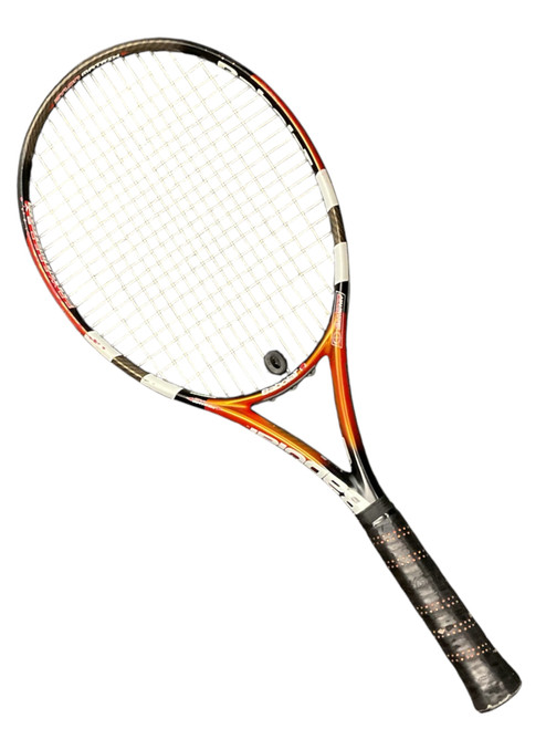 Vist Large View of Product Image Which is Used Babolat DRIVE Z-MAX Adult Tennis Racquet Orange 4 1/2"