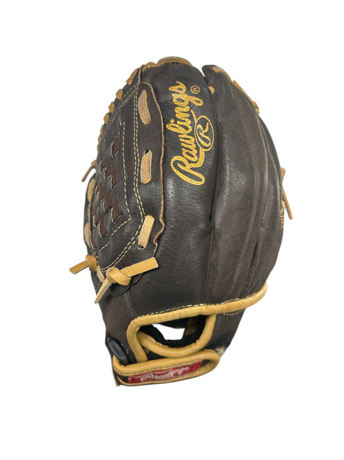 Vist Large View of Product Image Which is Used Rawlings HIGHLIGHT SERIES BB/SB Glove LH Throw Brown 10"
