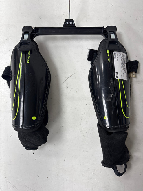 Vist Large View of Product Image Which is Used Nike CHARGE Soccer Shin Guards Adult Black SM