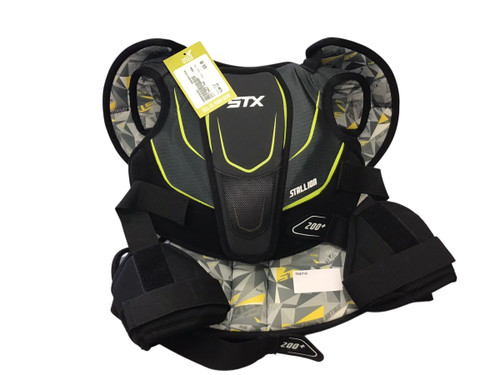 Vist Large View of Product Image Which is USED STX CHEST PAD LACROSSE SHOULDER PADS BLACK LG
