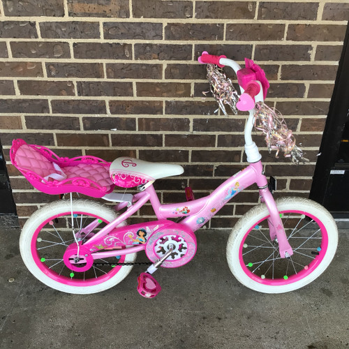Vist Large View of Product Image Which is Used Huffy PRINCES 16 IN TRAINING BIKE Training Wheel Bike Girls Pink 16"