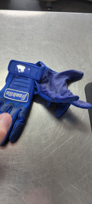 Vist Large View of Product Image Which is Used Franklin BB/SB Batting Gloves Navy Blue MD