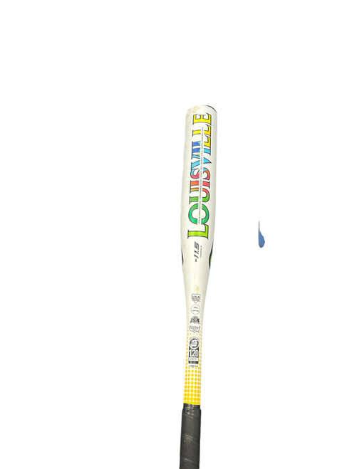 Vist Large View of Product Image Which is Used Louisville Slugger 2025 DIVA 29/17.5 BB/SB Fastpitch Bat White And Yellow 29"