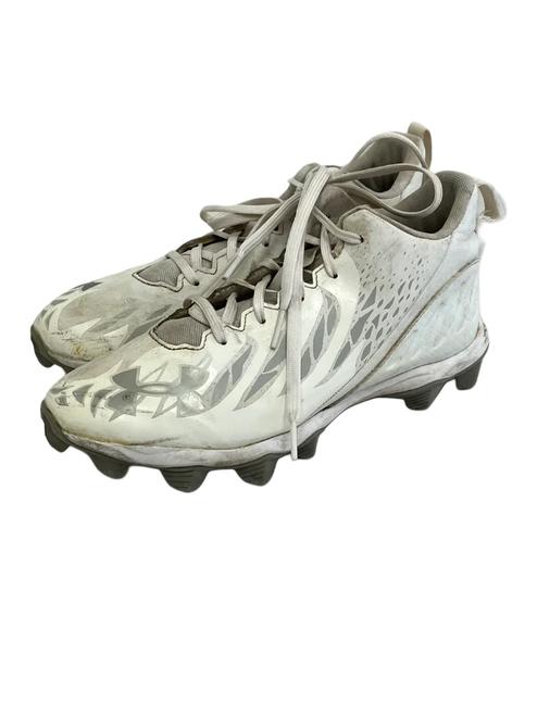 Vist Large View of Product Image Which is Used Under Armour Spotlight Franchise Jr 6 FB Cleats White 