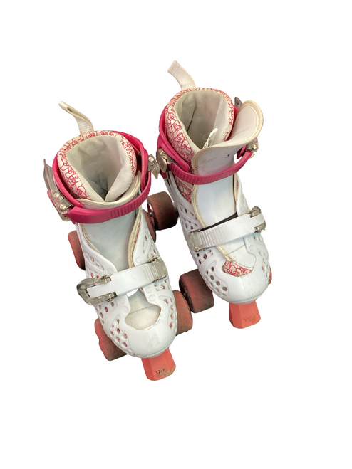 Vist Large View of Product Image Which is Used TRAC STAR ROLLERSKATES Child Roller Quad Skates White Adjustable