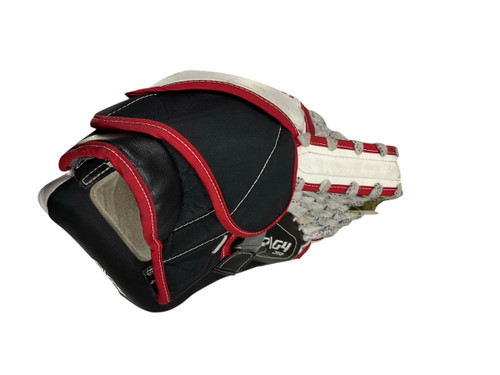 Vist Large View of Product Image Which is Used Warrior RG4 Junior Goalie Blocker Red
