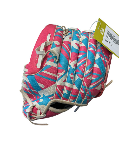 Vist Large View of Product Image Which is Used Rawlings REM91P BB/SB Glove RH Throw Pink 9"