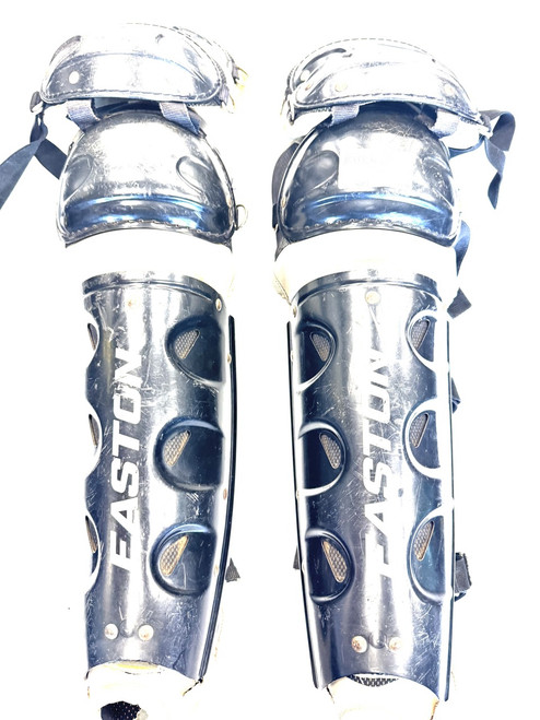 Vist Large View of Product Image Which is Used Easton 2 KNEE GUARD Catchers Leg Guards Black Adult