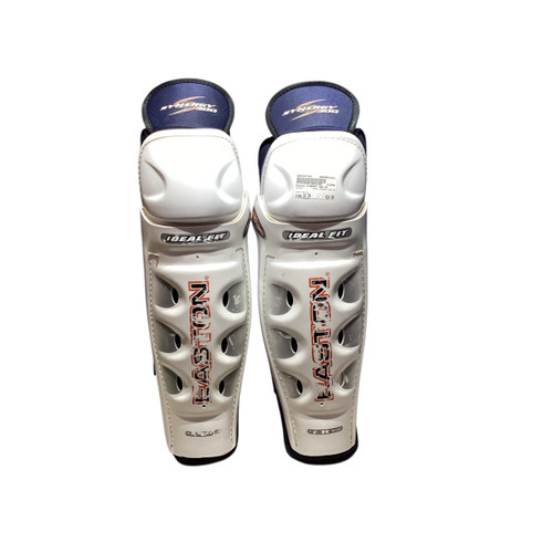 Vist Large View of Product Image Which is Used Easton SYNERGY 300 SG Senior Shin Guards White 16"