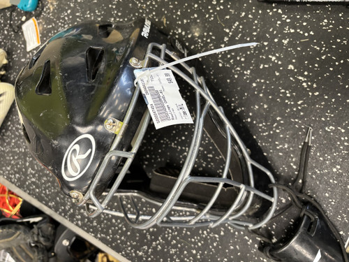 Vist Large View of Product Image Which is Used Rawlings CHVEL-R1 Catchers Helmet w/Mask Black M/L