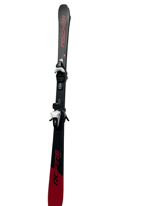 Vist Large View of Product Image Which is Used Fischer RC FIRE 160 cm Snow Skis w/ Rischer RS9 Bindings
