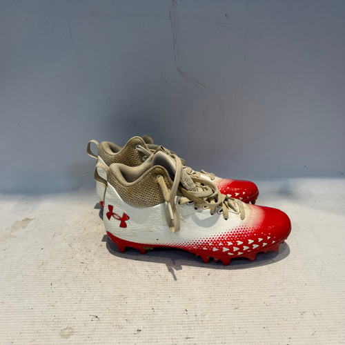 Vist Large View of Product Image Which is Used Under Armour Jr FB Cleats White Junior 04