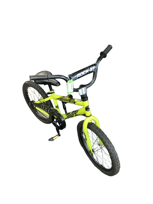 Vist Large View of Product Image Which is Used Huffy ROCK IT  18 Training Wheel Bike Boys Yellow 18"