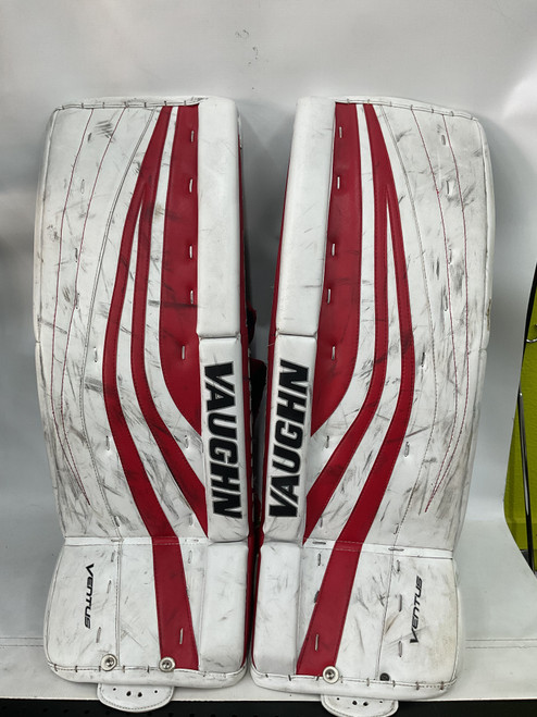 Vist Large View of Product Image Which is Used Vaughn SLR2 Goalie Leg Pads Inter White And Red 32"