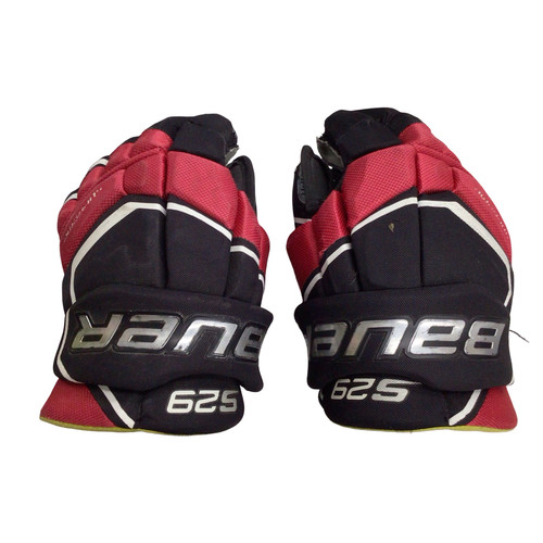 Vist Large View of Product Image Which is Used Bauer S29 Senior Gloves Black And Red 13"
