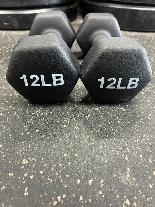 Vist Large View of Product Image Which is Used 12LB NEOPRENE DUMBBELL PAIR Hex Dumbbell (Pair) 12 lb