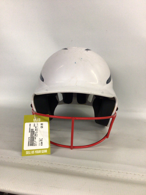 Vist Large View of Product Image Which is Used RIP-IT SOFTBALLL HELMET Batting Helmet w/Mask White M/L