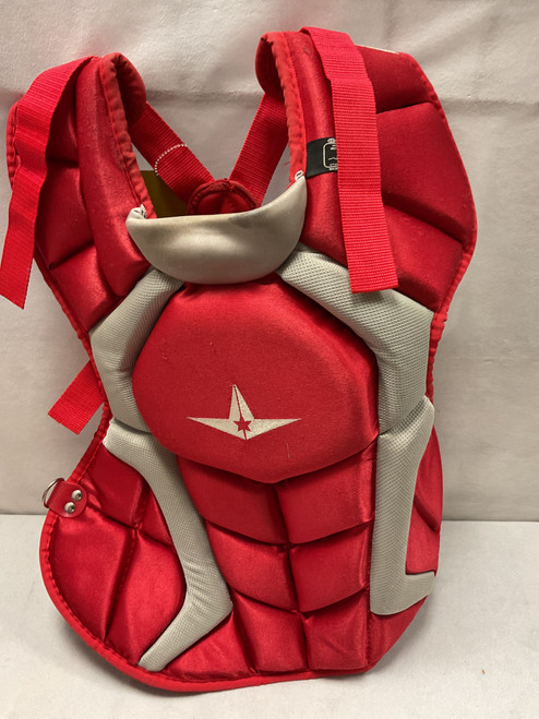 Vist Large View of Product Image Which is Used All Star CPCC1216PS Catchers Chest Protector Red Intermed
