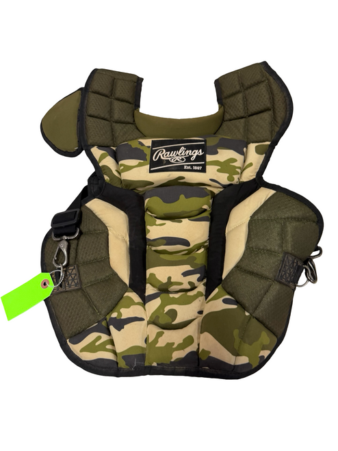 Vist Large View of Product Image Which is Used Rawlings Velo 2.0 CPV2N-INTERMEDIATE-REVA Intermediate Baseball Catchers Chest Protector Camouflage 15.5"