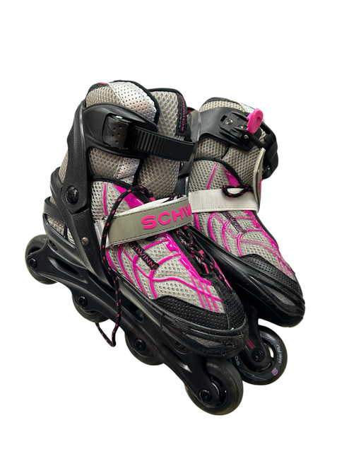 Vist Large View of Product Image Which is Used Schwinn ADJUSTABLE 5-8 SKATES Junior Rec Fitness Skates Magenta Adjustable
