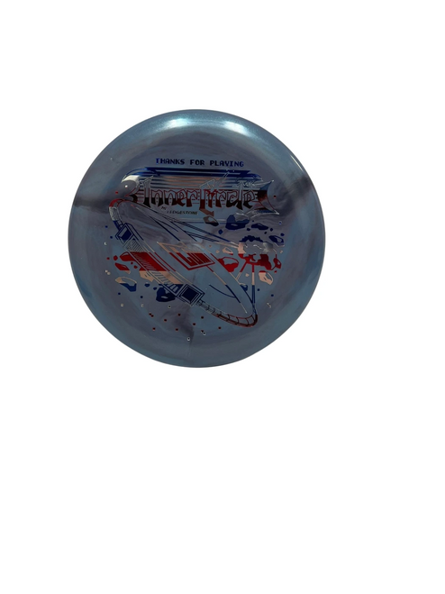 Vist Large View of Product Image Which is Used Discraft PM Luna Inner Circle 171g Disc Golf Putter Royal Blue