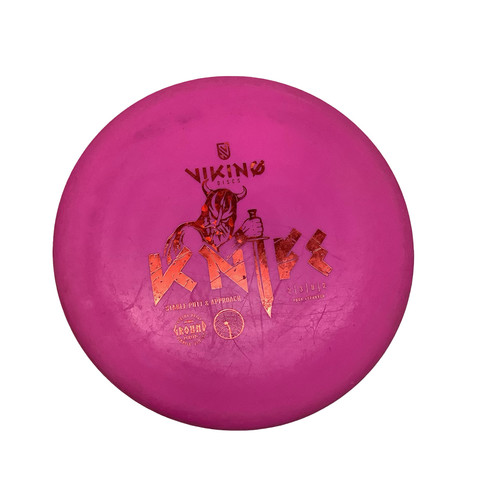 Vist Large View of Product Image Which is Used VIKING KNIFE Disc Golf Putter Pink