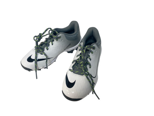 Vist Large View of Product Image Which is Used Nike HYPERDIAMOND 4 SFBL Cleats Grey Junior 01