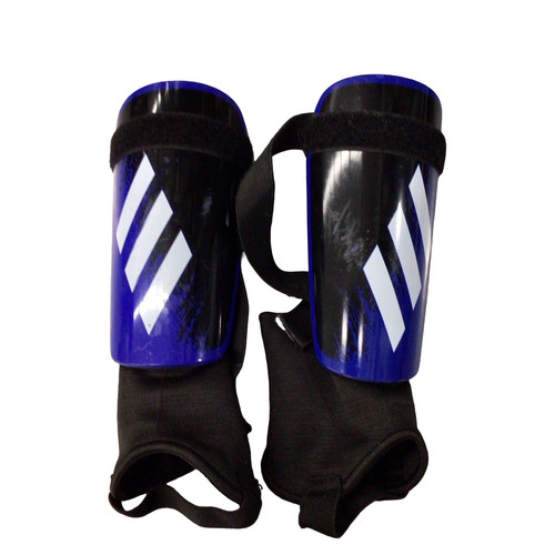 Vist Large View of Product Image Which is Used Adidas Soccer Shin Guards Adult Black And Royal Blue SM