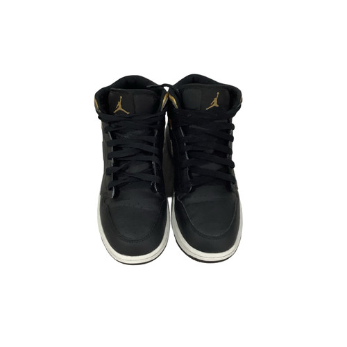 Vist Large View of Product Image Which is Used Nike JORDAN 1 HIGH Basketball Shoes Y Black And Gold Junior 04.5