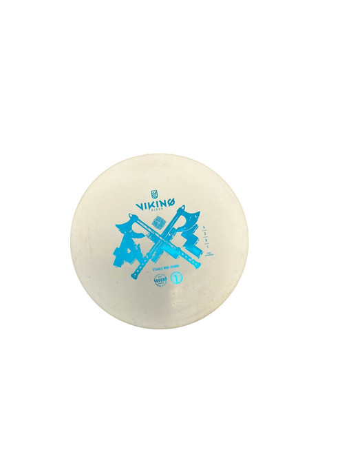 Vist Large View of Product Image Which is Used VIKING DISCS- AXE Disc Golf Mid Range White
