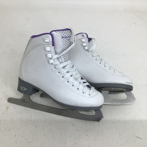 Vist Large View of Product Image Which is Used Riedell RIEDELL SPARKLE JR 4 FIGURE SKATES Girls Figure Skate White Junior 04