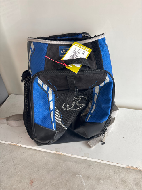 Vist Large View of Product Image Which is Used Rawlings BASEBALL BAG BB/SB Player Backpack Royal Blue
