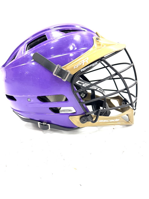 Vist Large View of Product Image Which is Used Cascade CPV R Lacrosse Helmet Purple XS