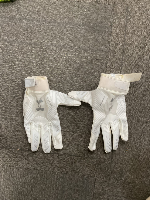 Vist Large View of Product Image Which is Used Under Armour F9 NITRO FB Gloves White XL