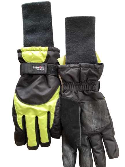 Vist Large View of Product Image Which is Used Outerwear Boys Gloves Black And Neon Green MD