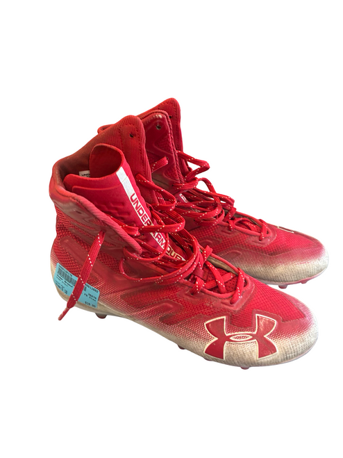 Vist Large View of Product Image Which is Used Under Armour Adult FB Cleats Red Senior 10