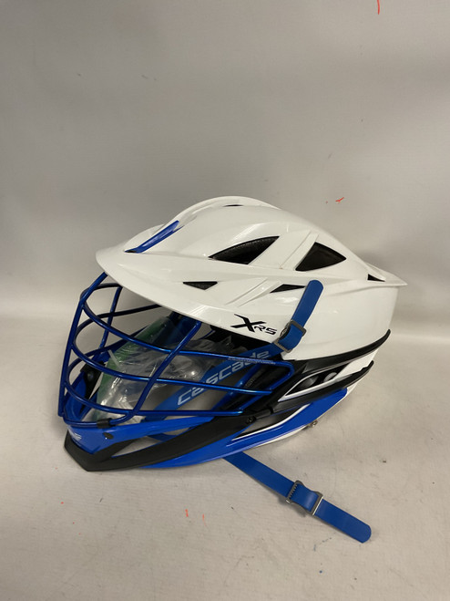 Vist Large View of Product Image Which is Used Cascade XRS Lacrosse Helmet Royal Blue And White One Size